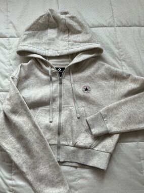 Converse Light Gray Zip Hoodie